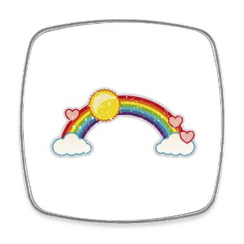Regenbogen Sonne Herz Wolken Glück Grunge Graffiti - Viereckiger Kühlschrankmagnet - Weiß - Vorne