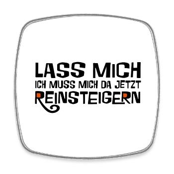 2541614 112886125 Lass mich - Viereckiger Kühlschrankmagnet - Weiß - Vorne