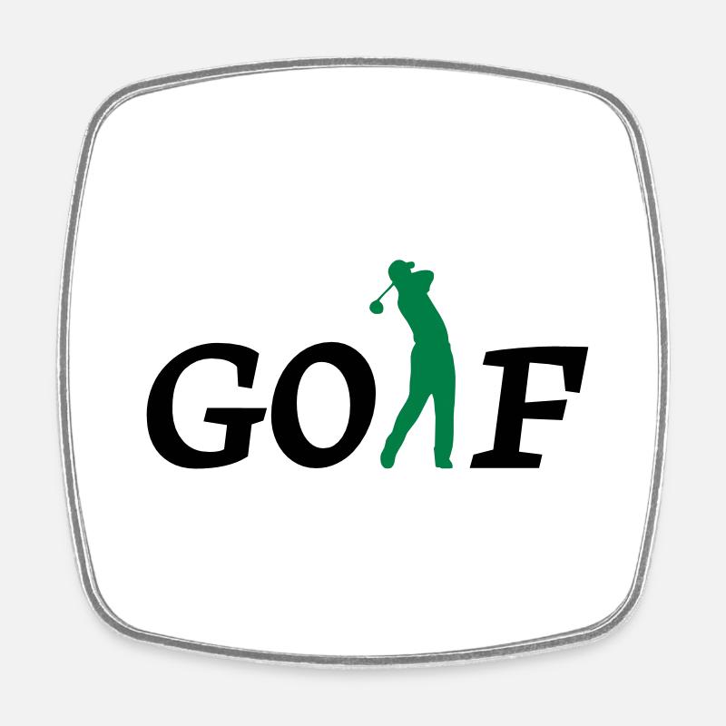 golf - Magnet carré - blanc