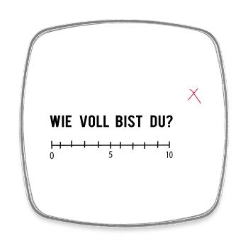 Wie voll Bist du? Abschlussfeier - Viereckiger Kühlschrankmagnet - Weiß - Vorne