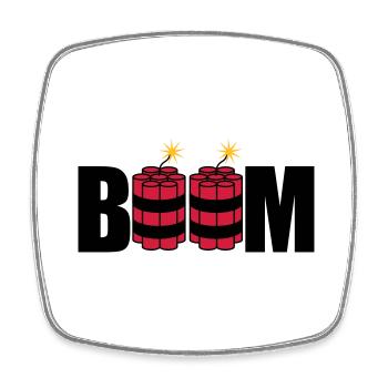 boom lit tnt dynamite explode explosion - Square fridge magnet - white - Front