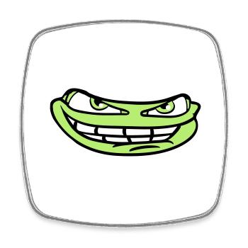 face head evil meme grin funny comic carto - Square fridge magnet - white - Front