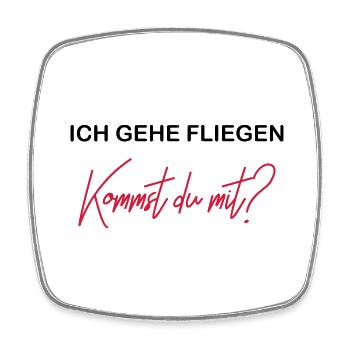 Fliegen - Viereckiger Kühlschrankmagnet - Weiß - Vorne