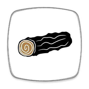 baumstamm holz stock feuerholz huette holzscheit r - Viereckiger Kühlschrankmagnet - Weiß - Vorne