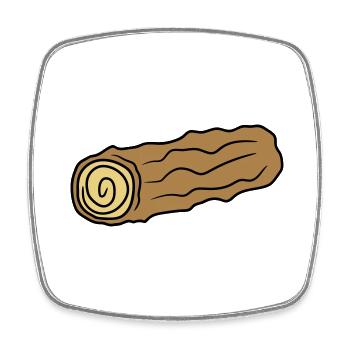 holz stock feuerholz huette holzscheit rinde holzf - Viereckiger Kühlschrankmagnet - Weiß - Vorne