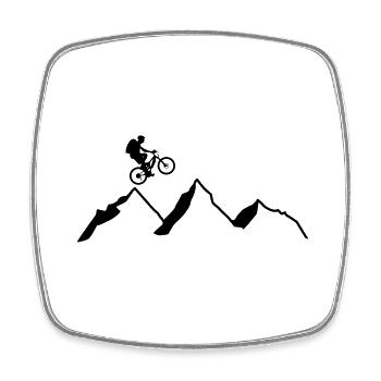 Mountainbike - Viereckiger Kühlschrankmagnet - Weiß - Vorne