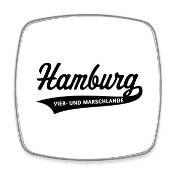 Hambourg - Quatre-et Marschlande - Magnet carré - blanc - Devant