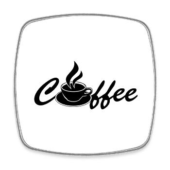 Coffee - Viereckiger Kühlschrankmagnet - Weiß - Vorne