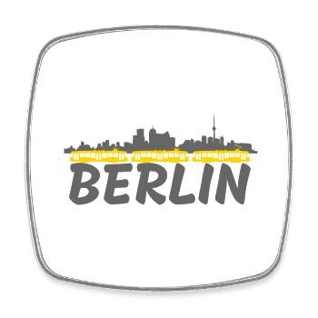 Berlin Skyline - Square fridge magnet - white - Front
