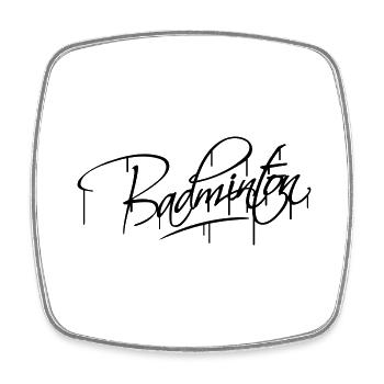 Badminton Graffiti Design - Viereckiger Kühlschrankmagnet - Weiß - Vorne