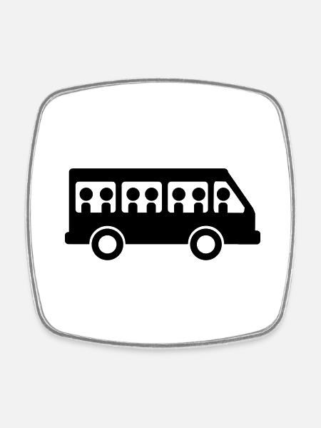 shuttle bus - Square fridge magnet - white