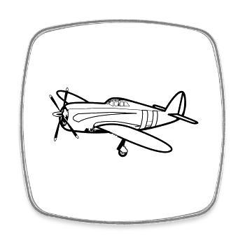flieger - Viereckiger Kühlschrankmagnet - Weiß - Vorne