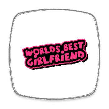 Worlds best Girlfriend Comic Cartoon - Square fridge magnet - white - Front