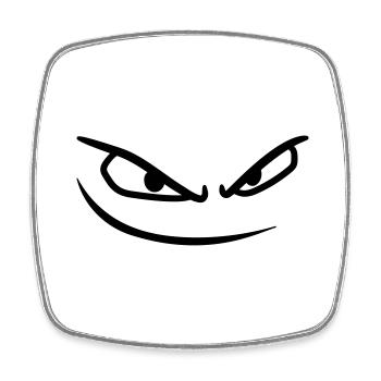 mund gesicht boese augen gefaehrlich gemein comic - Viereckiger Kühlschrankmagnet - Weiß - Vorne
