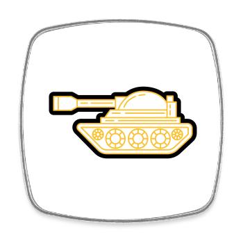 tank - Square fridge magnet - white - Front
