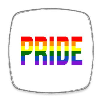 Pride Regenbogen - Viereckiger Kühlschrankmagnet - Weiß - Vorne