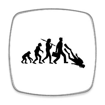 evolution taucher sport spass entwicklung lustig v - Viereckiger Kühlschrankmagnet - Weiß - Vorne