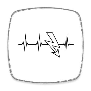 elektrisch kabel strom puls herzschlag frequenz bl - Viereckiger Kühlschrankmagnet - Weiß - Vorne