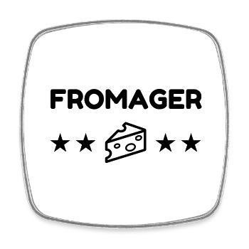 Fromager / Fromage / Travail / Métier / Job - Magnet carré - blanc - Devant