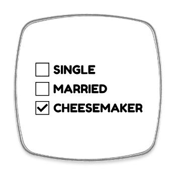 Fromager / Fromage / Travail / Métier / Job - Magnet carré - blanc - Devant