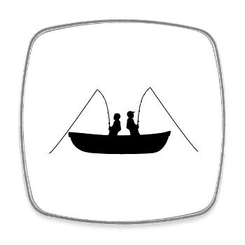 crew 2 freunde team paar verein meer boot angler s - Viereckiger Kühlschrankmagnet - Weiß - Vorne