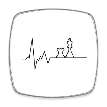 heartbeat chess - Square fridge magnet - white - Front