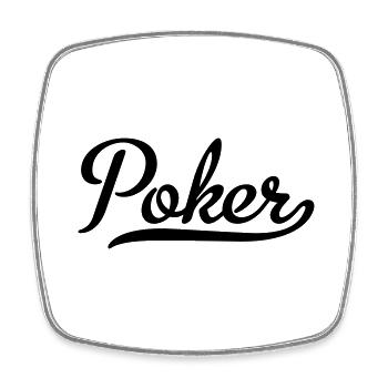 poker - Square fridge magnet - white - Front