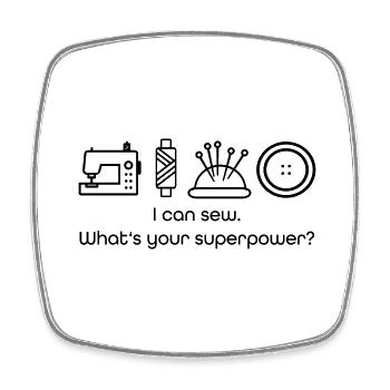 sew - Square fridge magnet - white - Front