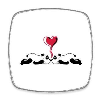 Heart 2 Pandabaers - Square fridge magnet - white - Front