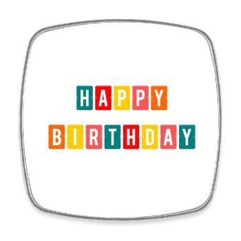 ALLES GUTE ZUM GEBURTSTAG. ALLES GUTE ZUM GEBURTSTAG. JAHRESTAG. - Viereckiger Kühlschrankmagnet - Weiß - Vorne