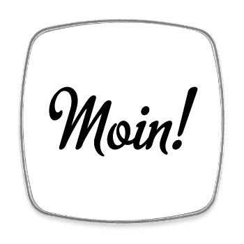 Moin! - Viereckiger Kühlschrankmagnet - Weiß - Vorne
