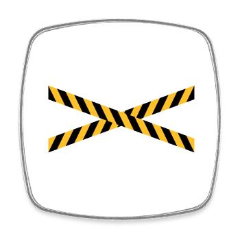 Ruban d'avertissement de conception de ligne - Magnet carré - blanc - Devant