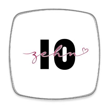 10 Jahre Zehn Kalligrafie Nummer 10. Geburtstag - Viereckiger Kühlschrankmagnet - Weiß - Vorne