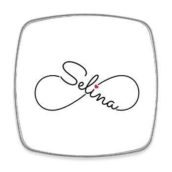 Selina surname first name - Square fridge magnet - white - Front