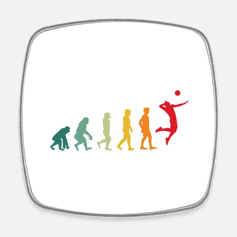 Volleyball Evolution Développement Funny Retro - Magnet carré - blanc