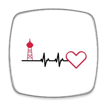 Hearbeat Lank Latum (freie Farb-Motivwahl) - Viereckiger Kühlschrankmagnet - Weiß - Vorne