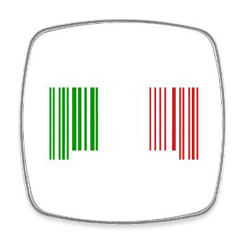 Italy Made in Italy Barcode Flag for Italians - Square fridge magnet - white - Front