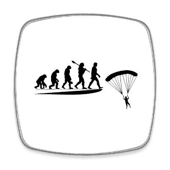 Parachute Évolution du Singe Au Parachutiste - Magnet carré - blanc - Devant