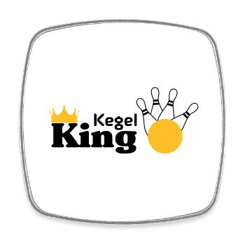 Kegel King - Magnet carré - blanc - Devant