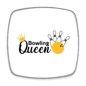Bowling Queen - Viereckiger Kühlschrankmagnet - Weiß - Vorne