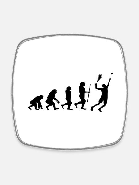 Tennis Evolution Badminton - Viereckiger Kühlschrankmagnet - Weiß