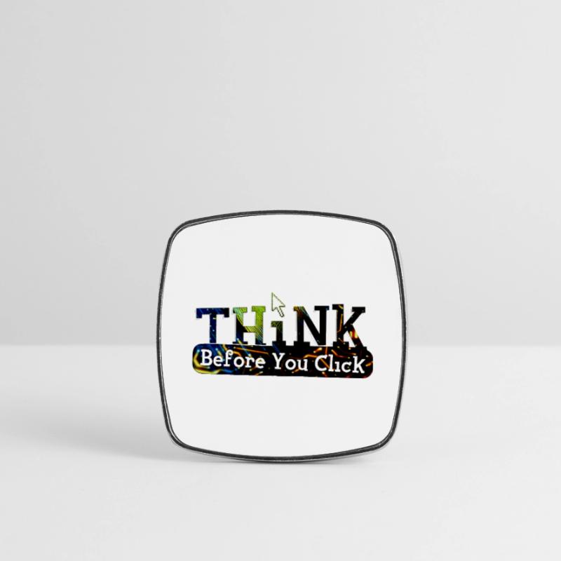 Think before computer hacking hacker Square fridge magnet