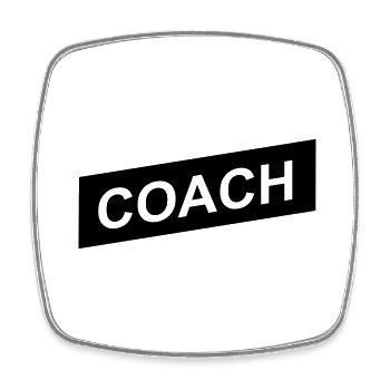 coach black up - Magnet carré - blanc - Devant