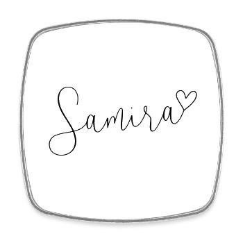 Samira Nom Prénom Jour - Magnet carré - blanc - Devant