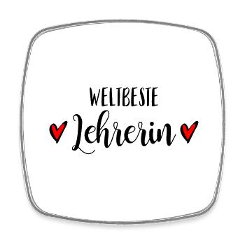 Beste Lehrerin Grundschullehrerin Klassenlehrerin - Viereckiger Kühlschrankmagnet - Weiß - Vorne