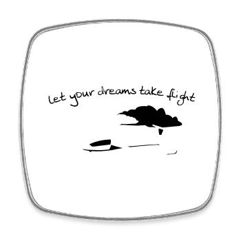 Glider Gliding Gliding Gliding Glider - Square fridge magnet - white - Front