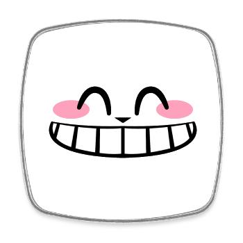 Kawaii Wide Smile | Kate 2021 Panzer - Viereckiger Kühlschrankmagnet - Weiß - Vorne