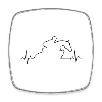 EKG Springreiten - Viereckiger Kühlschrankmagnet - Weiß - Vorne