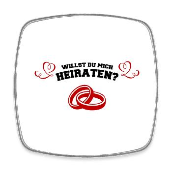 Willst du mich Heiraten? - Viereckiger Kühlschrankmagnet - Weiß - Vorne