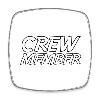 Crew Members - Square fridge magnet - white - Front